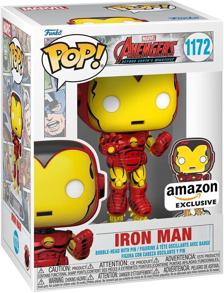 Pop! Marvel: A60 - Comic Iron Man w/ Pin (Exc)