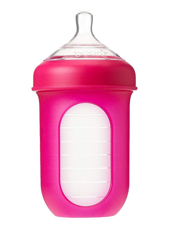 Boon -NURSH Silicone Bottle 8oz Pink