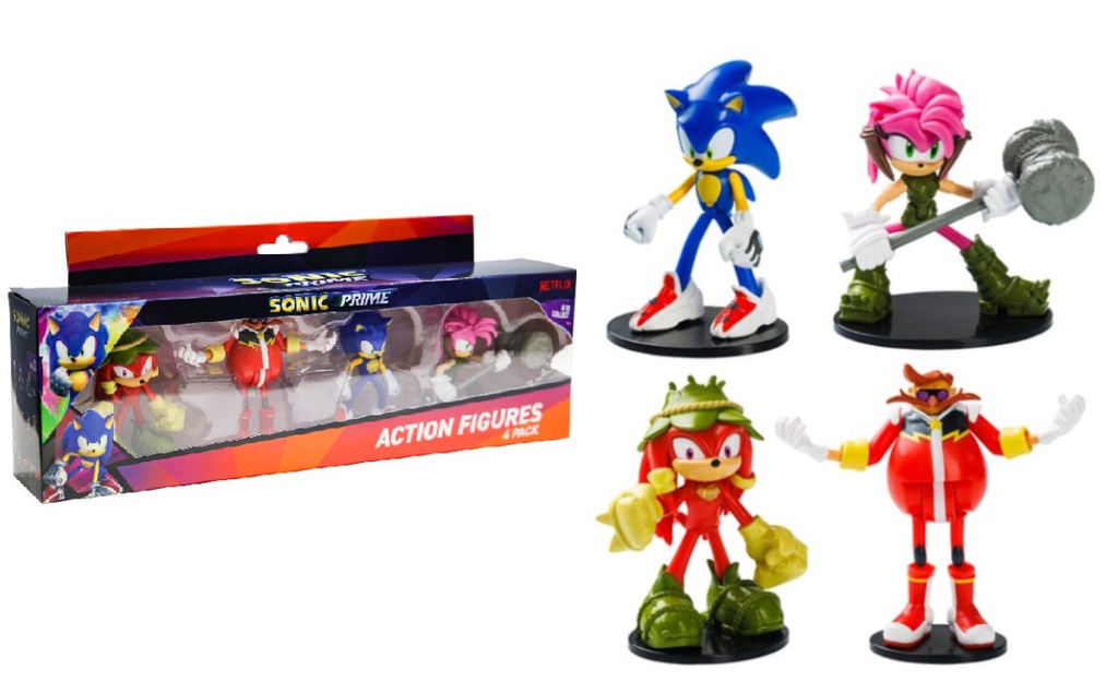 Sonic Articulated Action Figures figure 4 pc in window box (S1)
