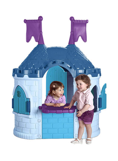 CASTLE FROZEN II BY FEBER WITH TWO TOWERS, LARGE DOOR AND 4 WINDOWS, STURDY, RESISTANT AND EASY ASSEMBLY 