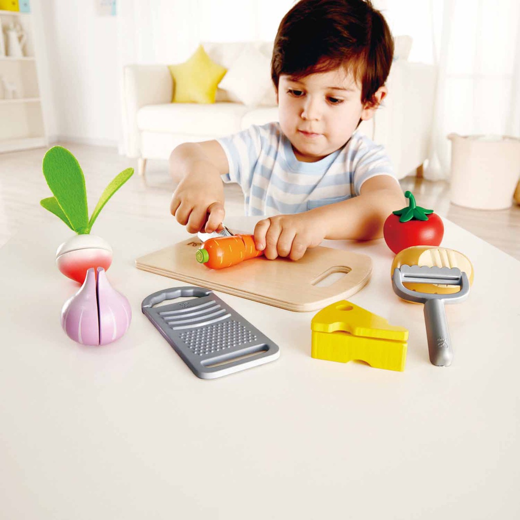 أساسيات الطبخ-لعب الغذاء قطع الخضروات مجموعه للأطفال ، والاغذيه الخشبية المطبخ التبعي اللعب