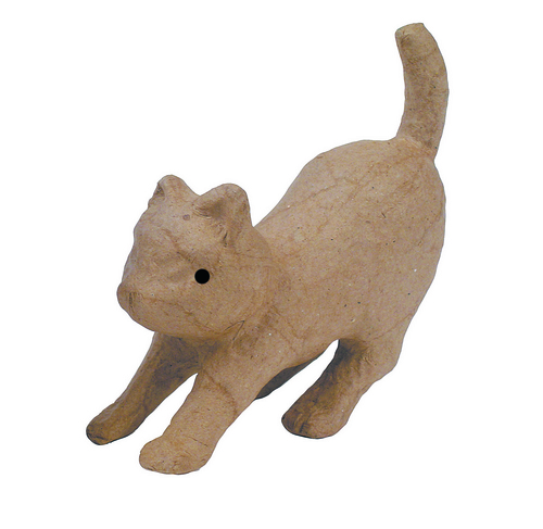 مجسم قطة ورقي بني 12x5x11,5 سم  ،من ديكوباتش