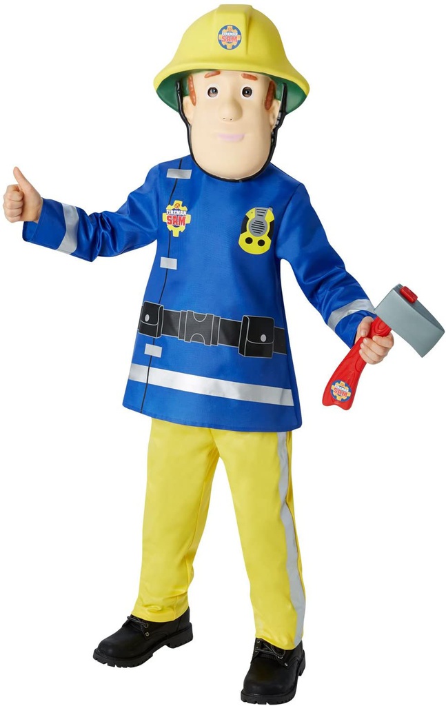 ملابس تنكرية لشخصية رجل الاطفاء سام للاولاد ، مقاس مديم، لعمر 5-6 سنوات