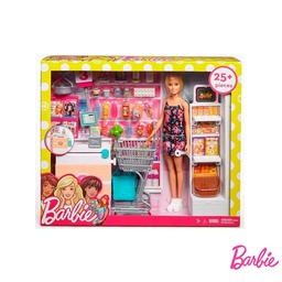 [FRP01] Mattel Barbie Supermarket And Doll, Multi Color