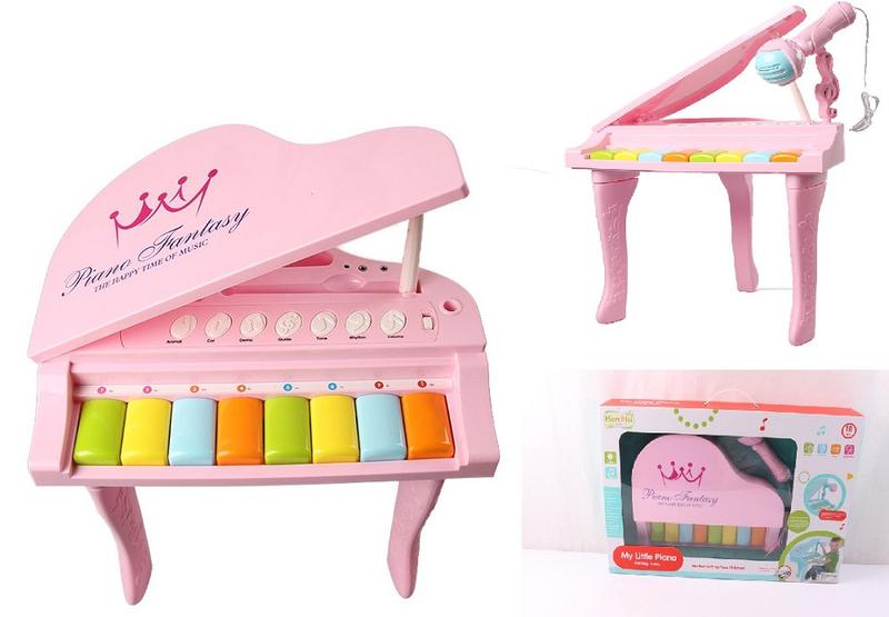 Children's musical piano on legs with microphone