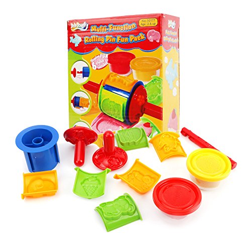 Brightly colored dough tools, plastic construction