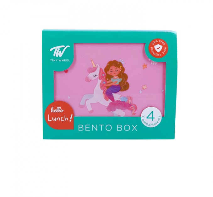 Tiny Wheel Pink Unicorn Four Section Lunch Box