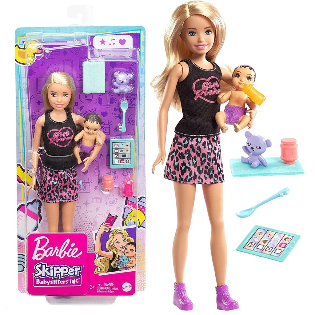 Barbie Skipper Nanny Doll with Baby Barbie