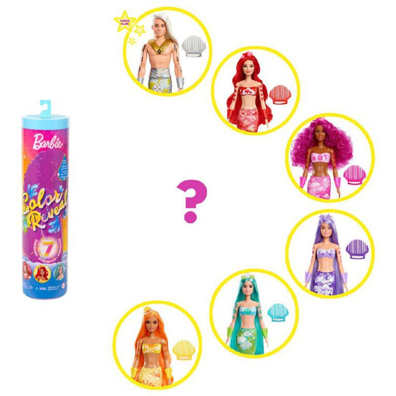 Barbie Color Reveal Doll with 7 Surprises - Mini Size