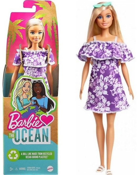 Barbie loves the ocean with a floral print dress