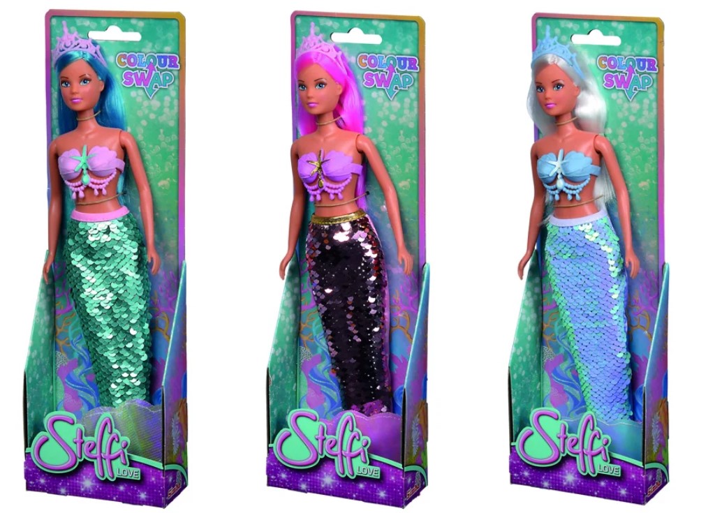 Stevie - mermaid doll with sequin tail fin