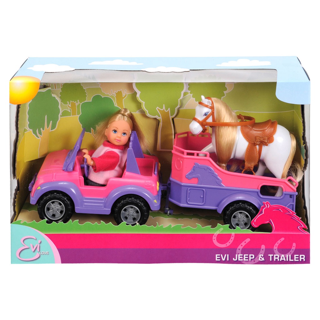 Horse and Jeep Trailer Playset - Evy