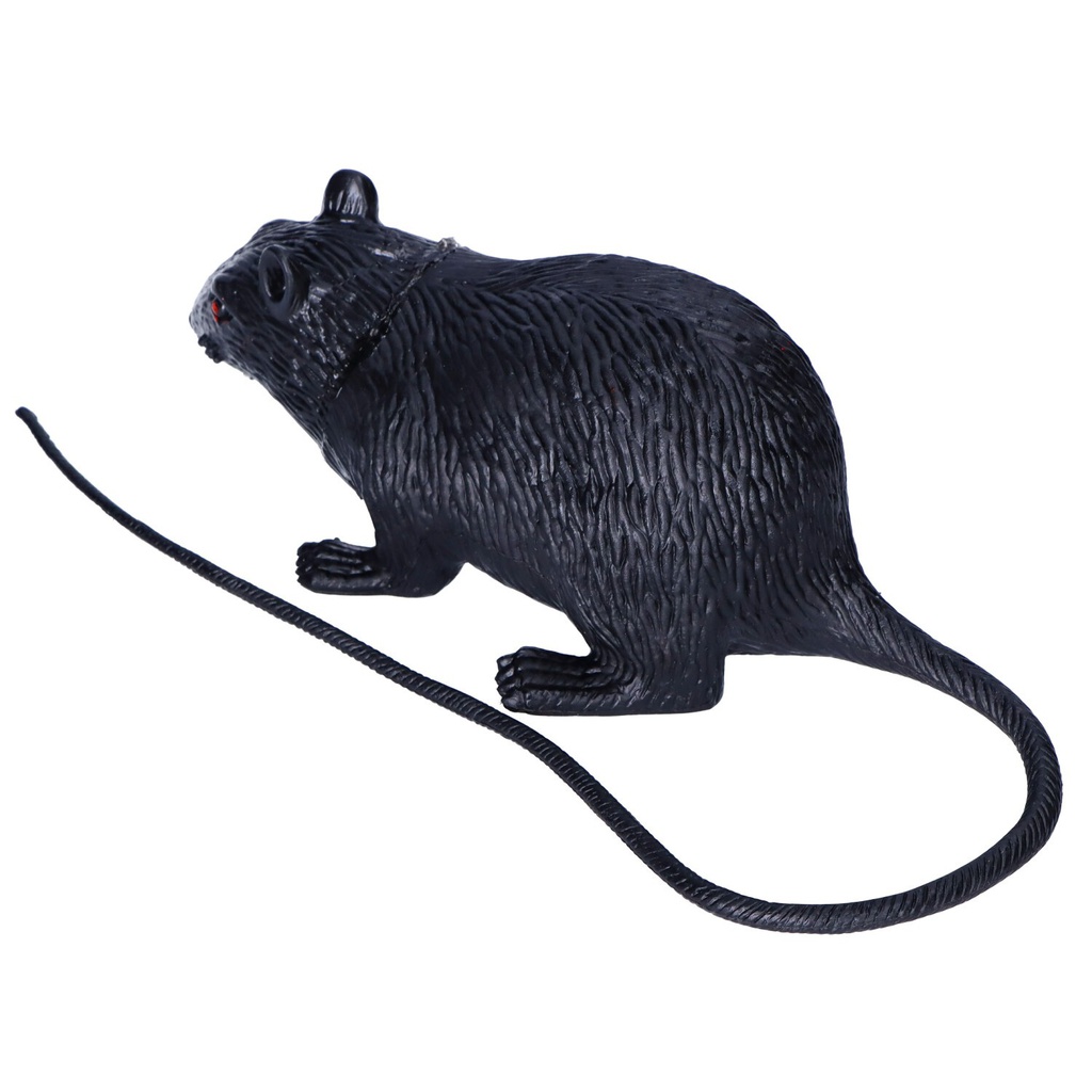 فأر صناعي لتزيين الهالوين باللون الأسود