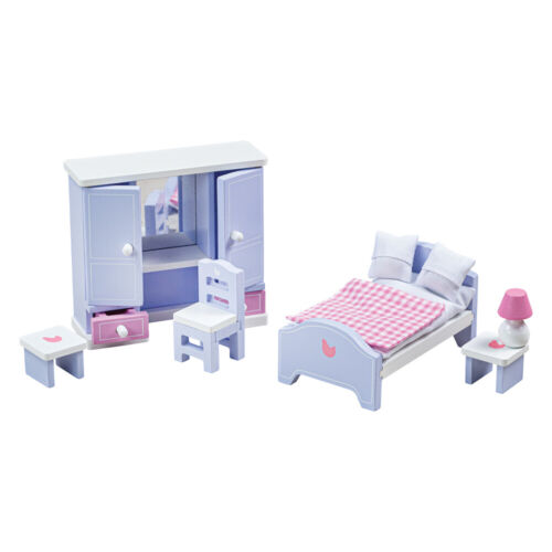 Tedlo - Wooden Dollhouse Furniture Set - Bedroom