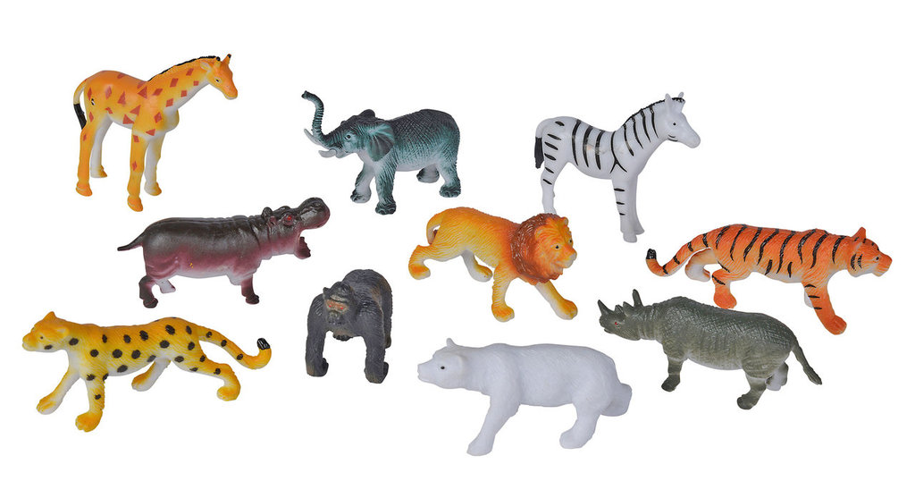 أشكال حيوانات في أسطوانة -10 قطع