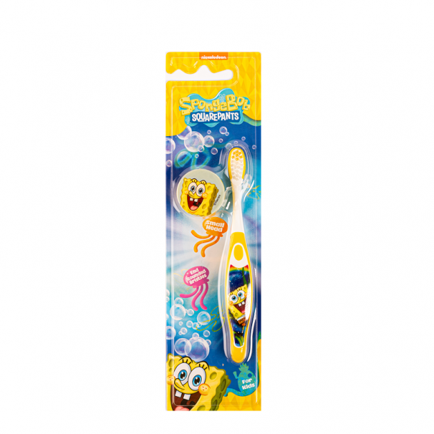 فرشاة أسنان سبونج بوب للأطفال بغطاء
