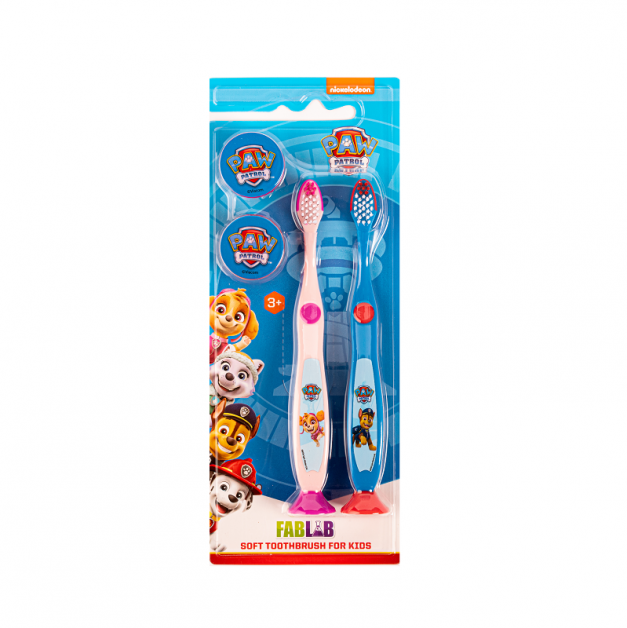 باو باترول فرشاة أسنان-2- للأطفال بغطاء وقاعدة