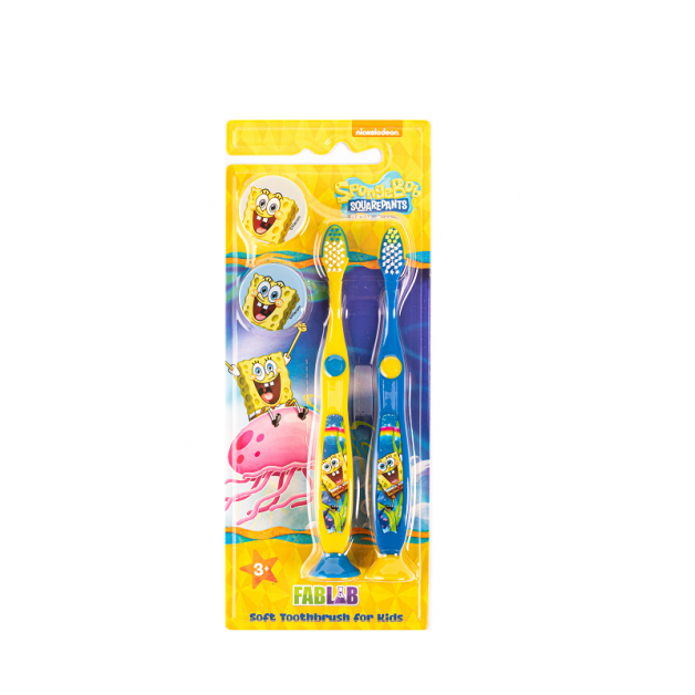 Toothbrush-2- SpongeBob for kids with a cover and a base