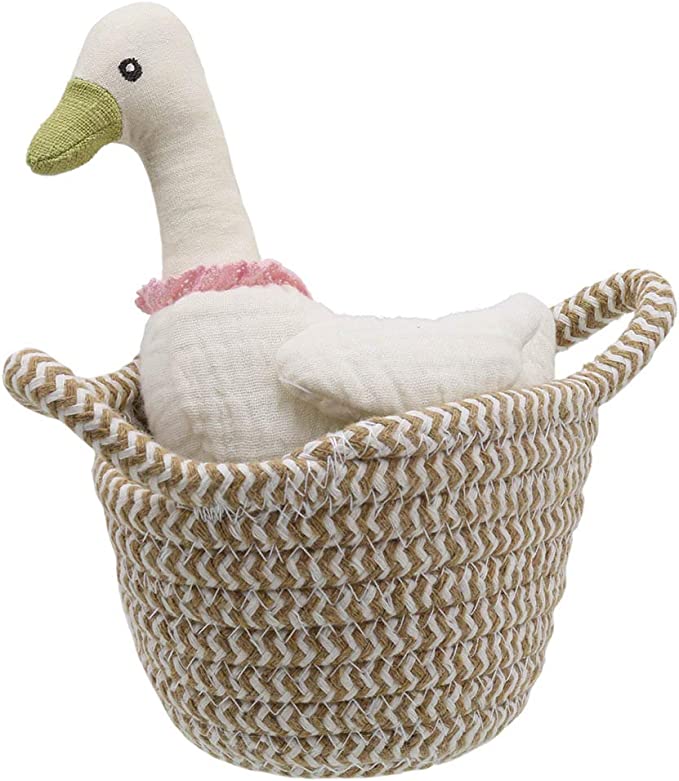 Wilberry Pets in Baskets White Duck Toy