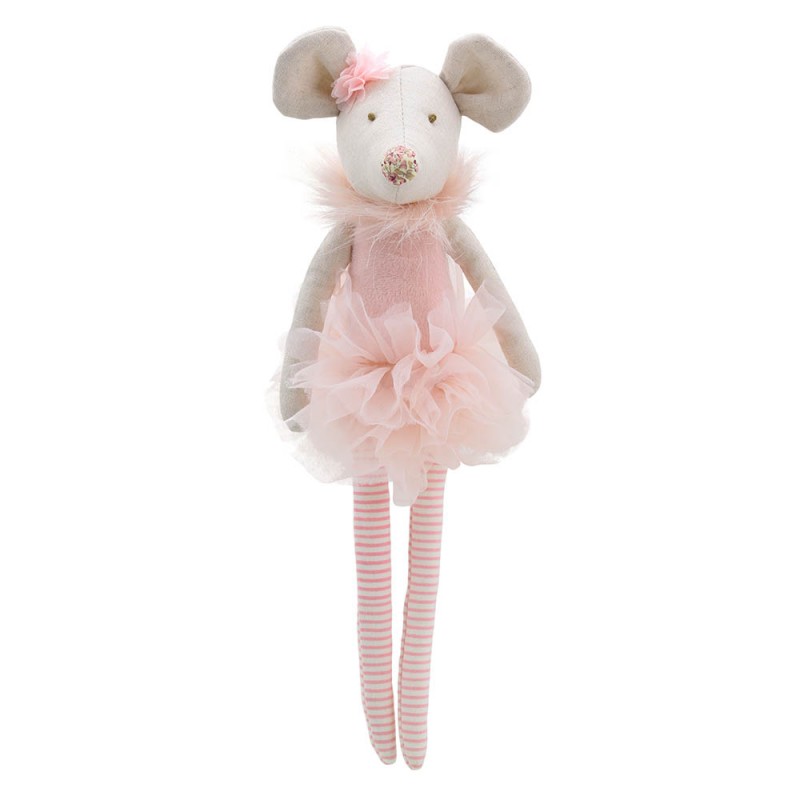 Wellberry pink mouse doll with flower
