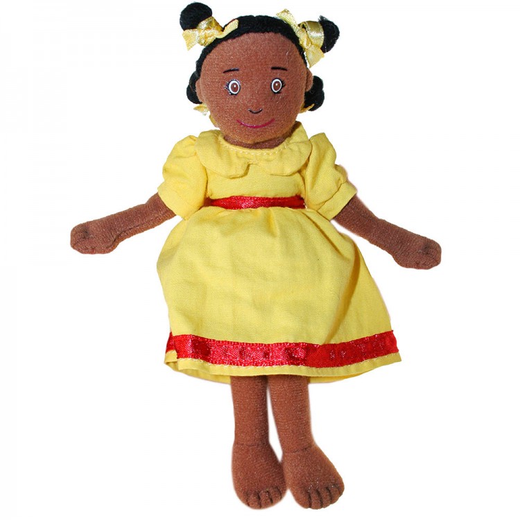 Yellow dress girl finger puppet