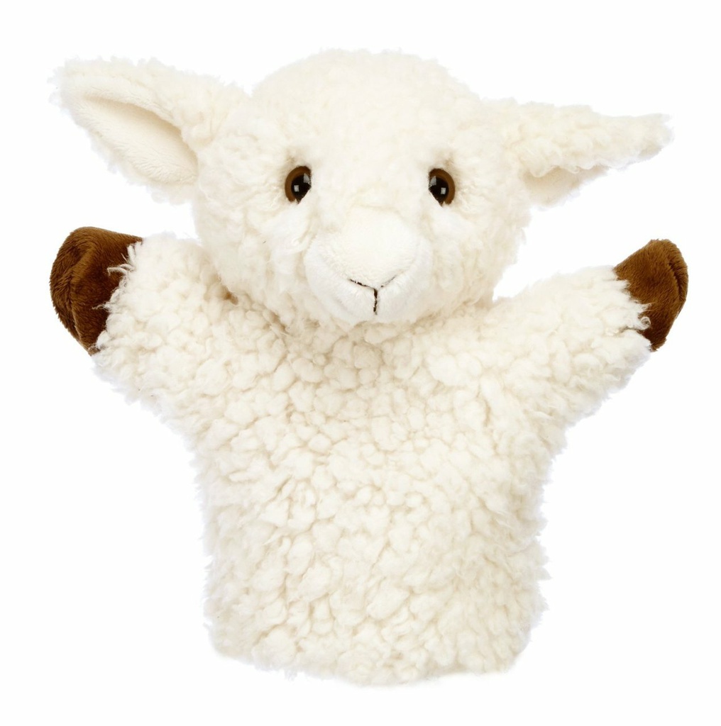 In the house of a 9 cm white sheep hand puppet