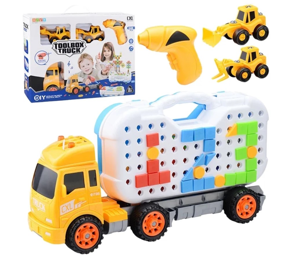 Trailer with Light &amp; Music Electric Drill - 248 Pieces
