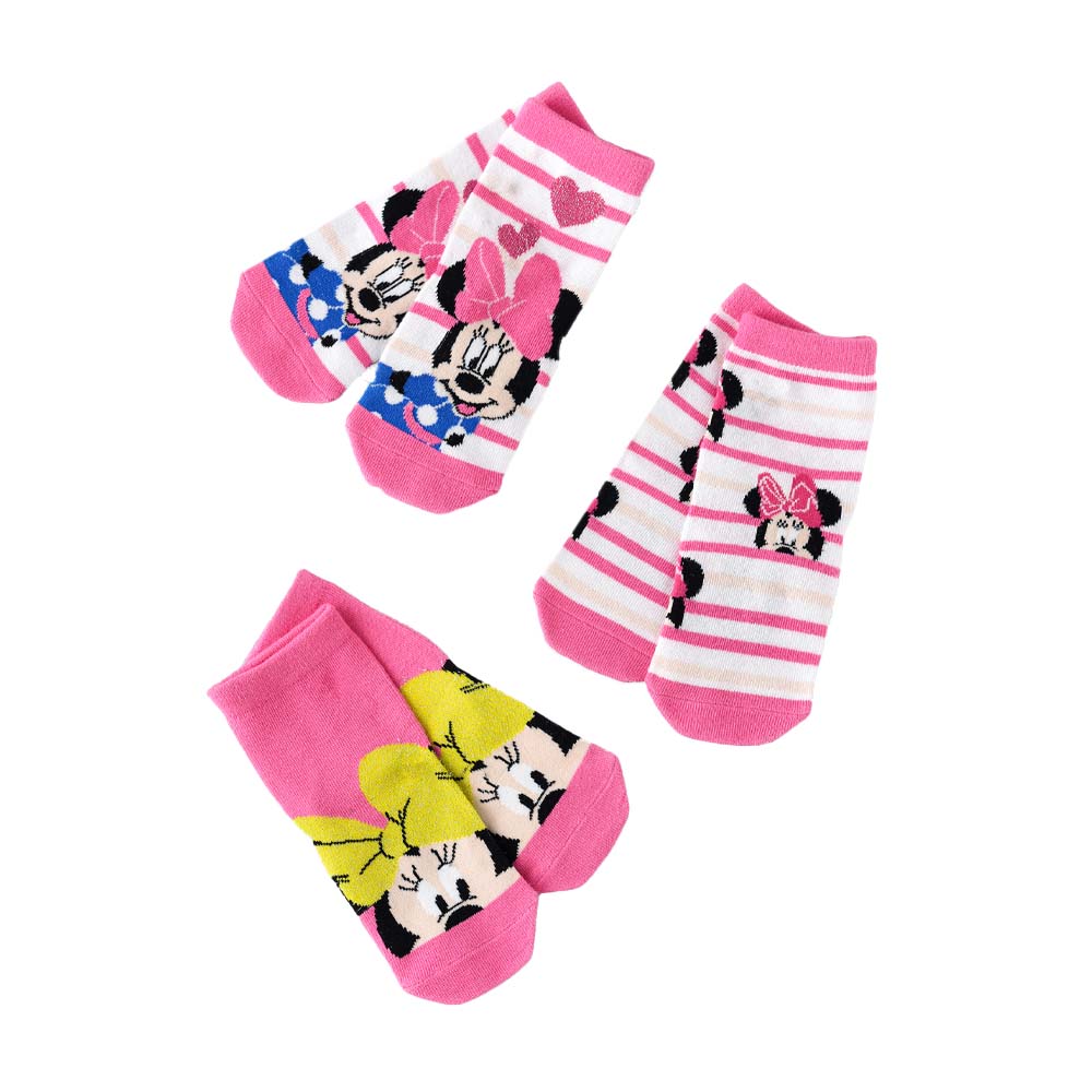 Disney - Set of 3 - Minnie Mouse Socks - Pink