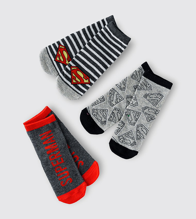 Superman print socks - 3 pieces