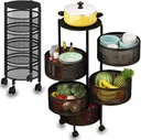 Rotating kitchen rack fruit and vegetable snack storage