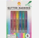 Tiger Trip Glitter Marker Pen 6pcs