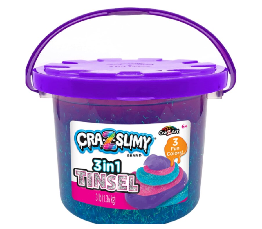 Tri-color tinsel bucket slime