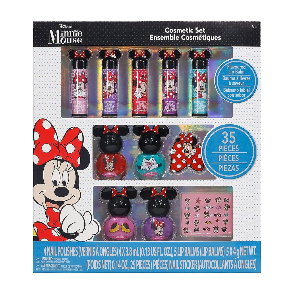 Disney Minnie Mouse makeup set with nail stickers to paint