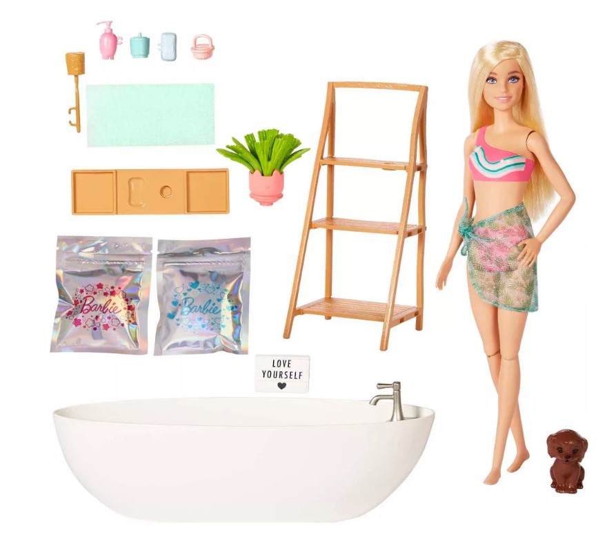 Barbie doll and bathtub play set
