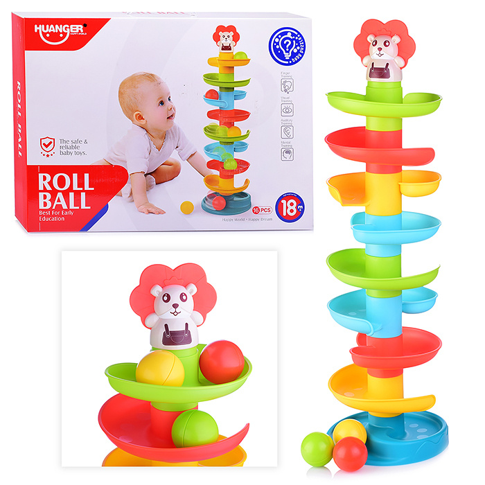 Roller Ball Track Toy for Kids - 16 Pieces