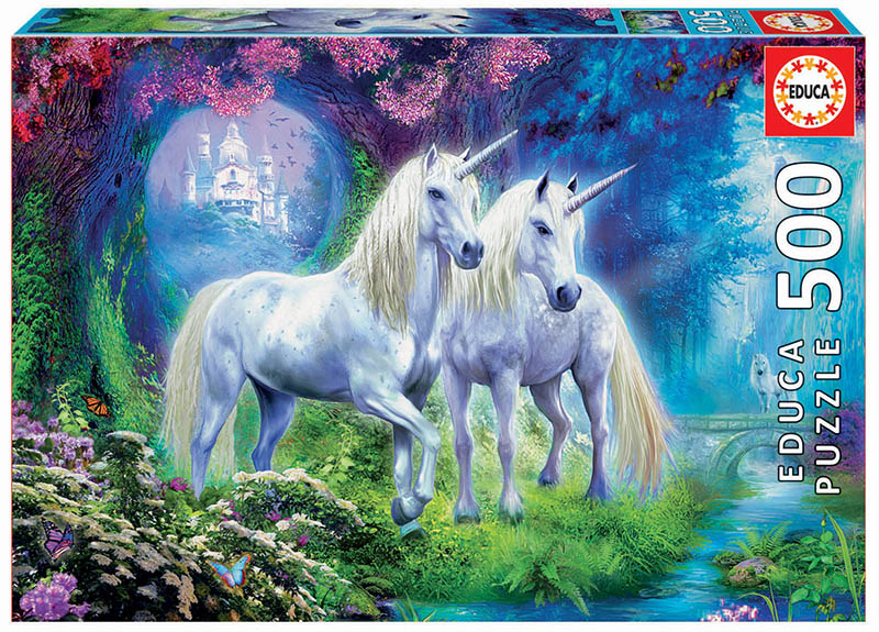 Unicorn building and installation puzzle, 500 pieces