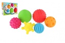 Set of colorful rubber balls, 6 pieces