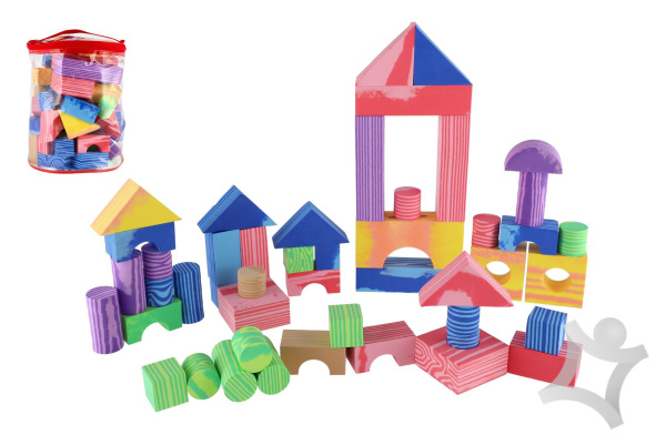 مجموعة مكعبات بناء ملونة 60 قطعة