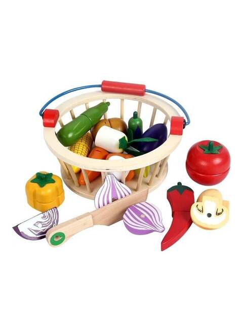 Wooden fruit and vegetable basket set