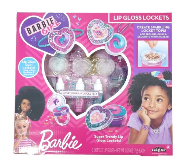 Barbie Sparkling Sweet Heart Lip Gloss Lockets