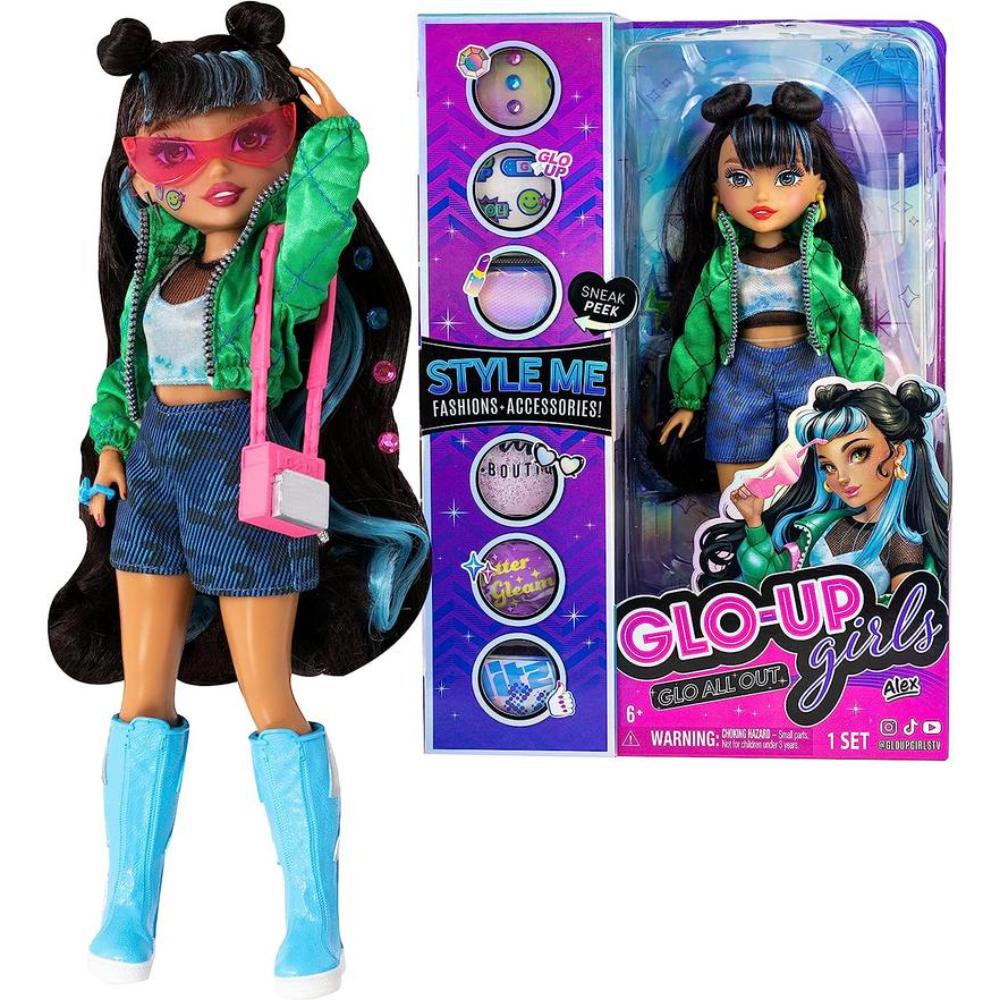 Glow up girls doll with makeup accessories
