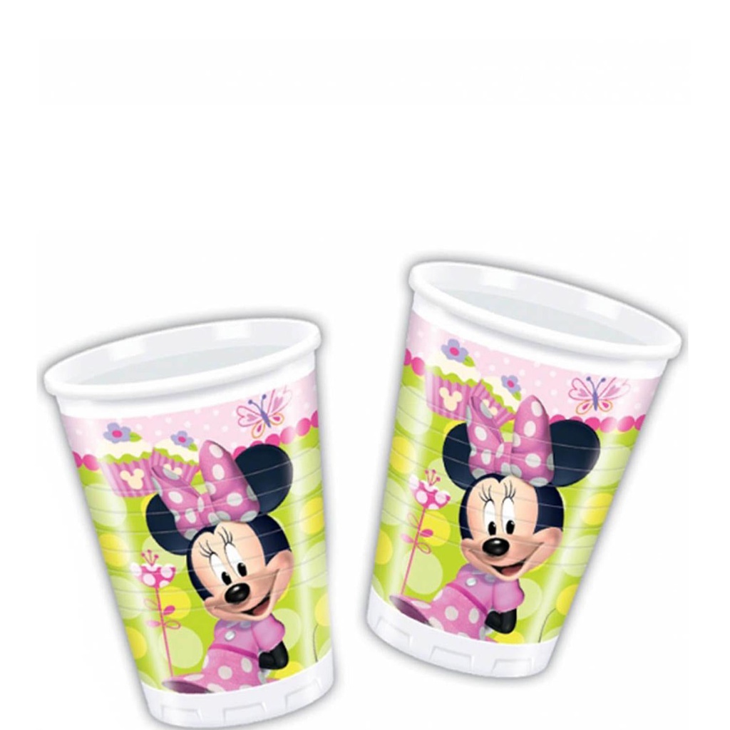 Plastic Cup With Minnie Mouse Printed, 8 Pieces, 200 ml
