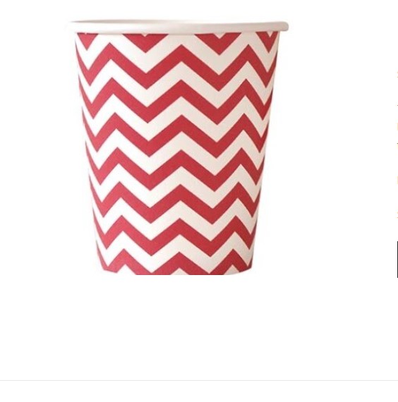 Chevron red paper party cups