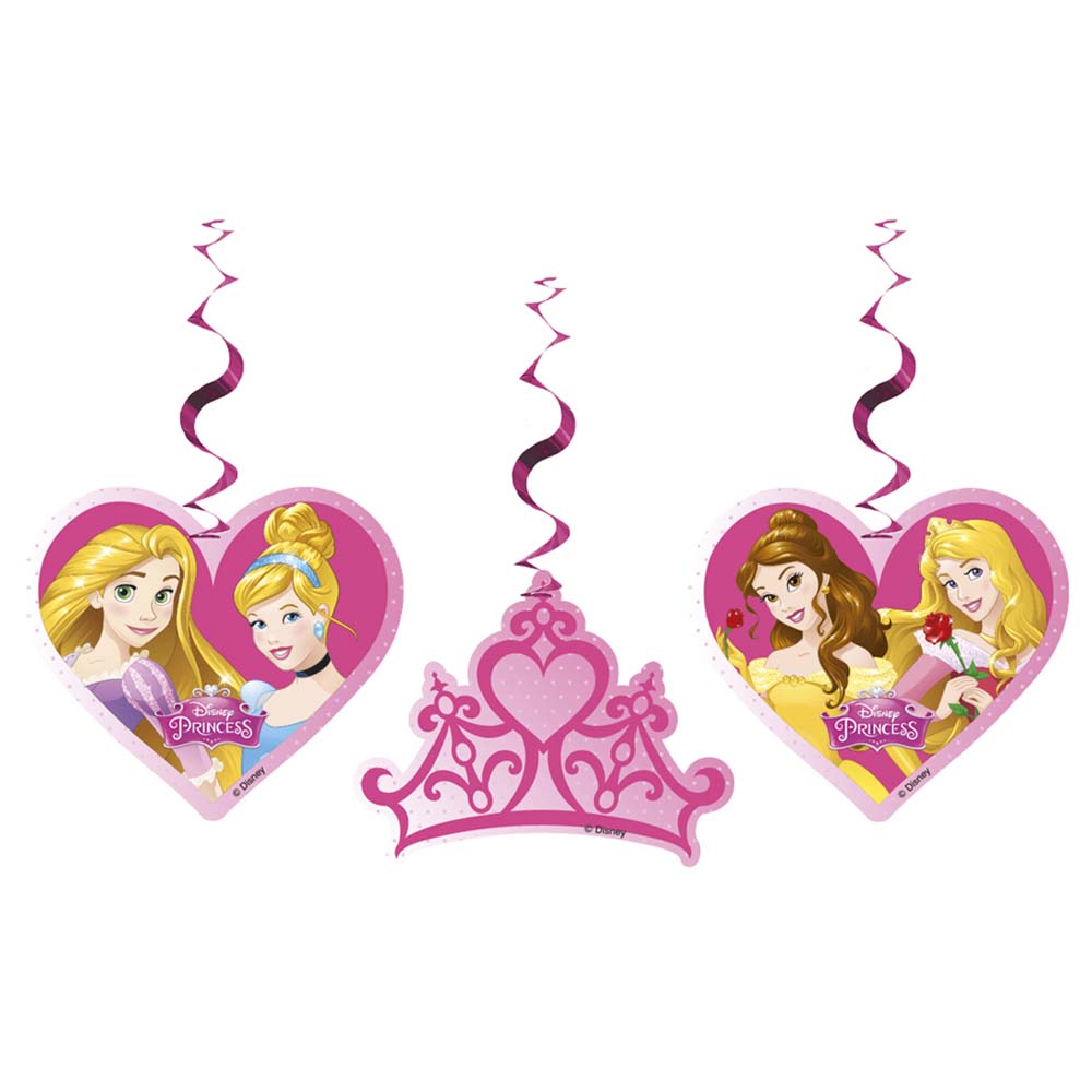 Party Center - Party Hanging Decorations - Disney Princess 3 Pieces