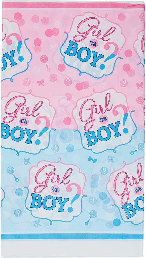 girl or boy? | Double color gender reveal table cover