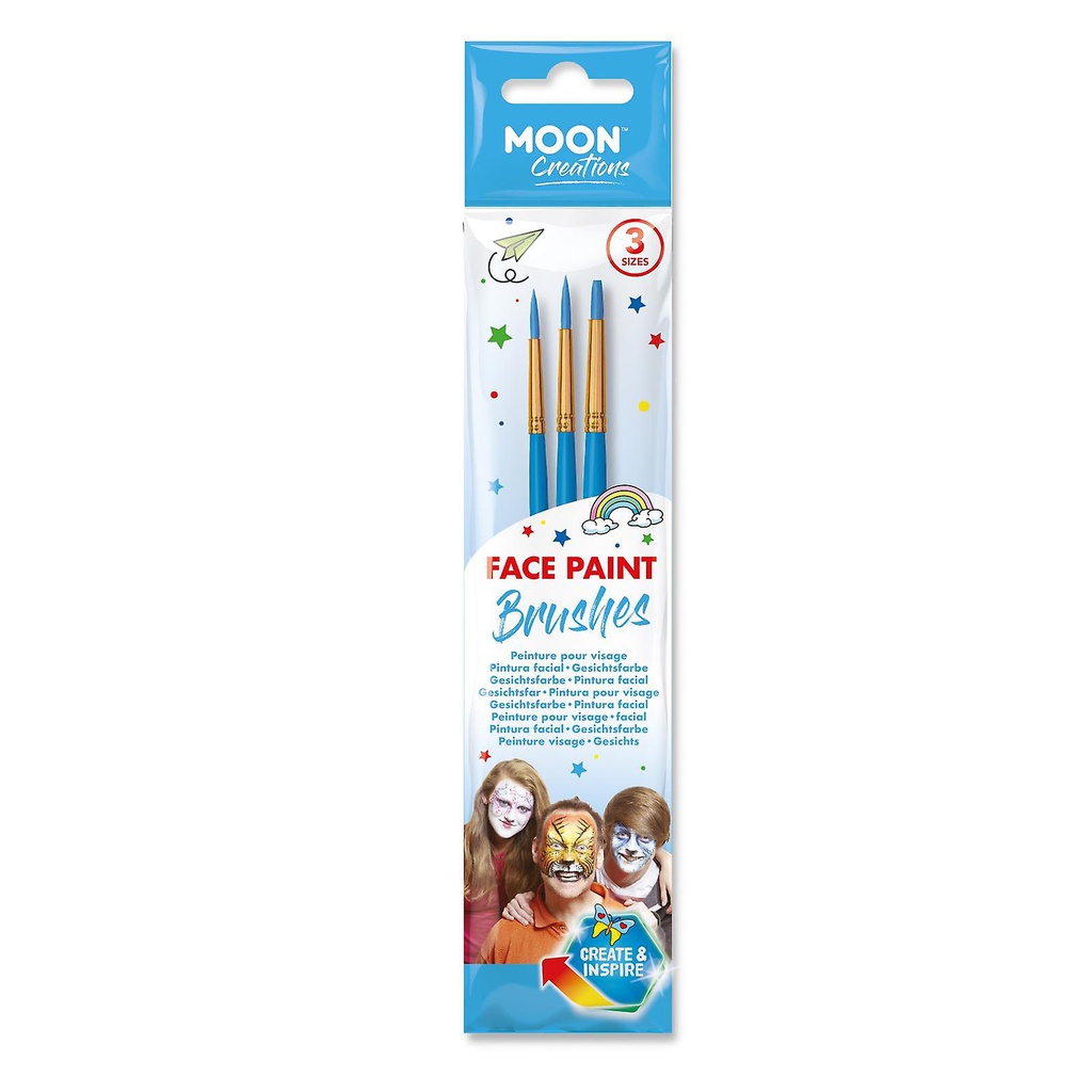 Accessories - Face Paint Brushes - 3 Pack (Blue) 