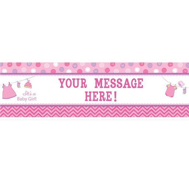 Giant baby girl party banner