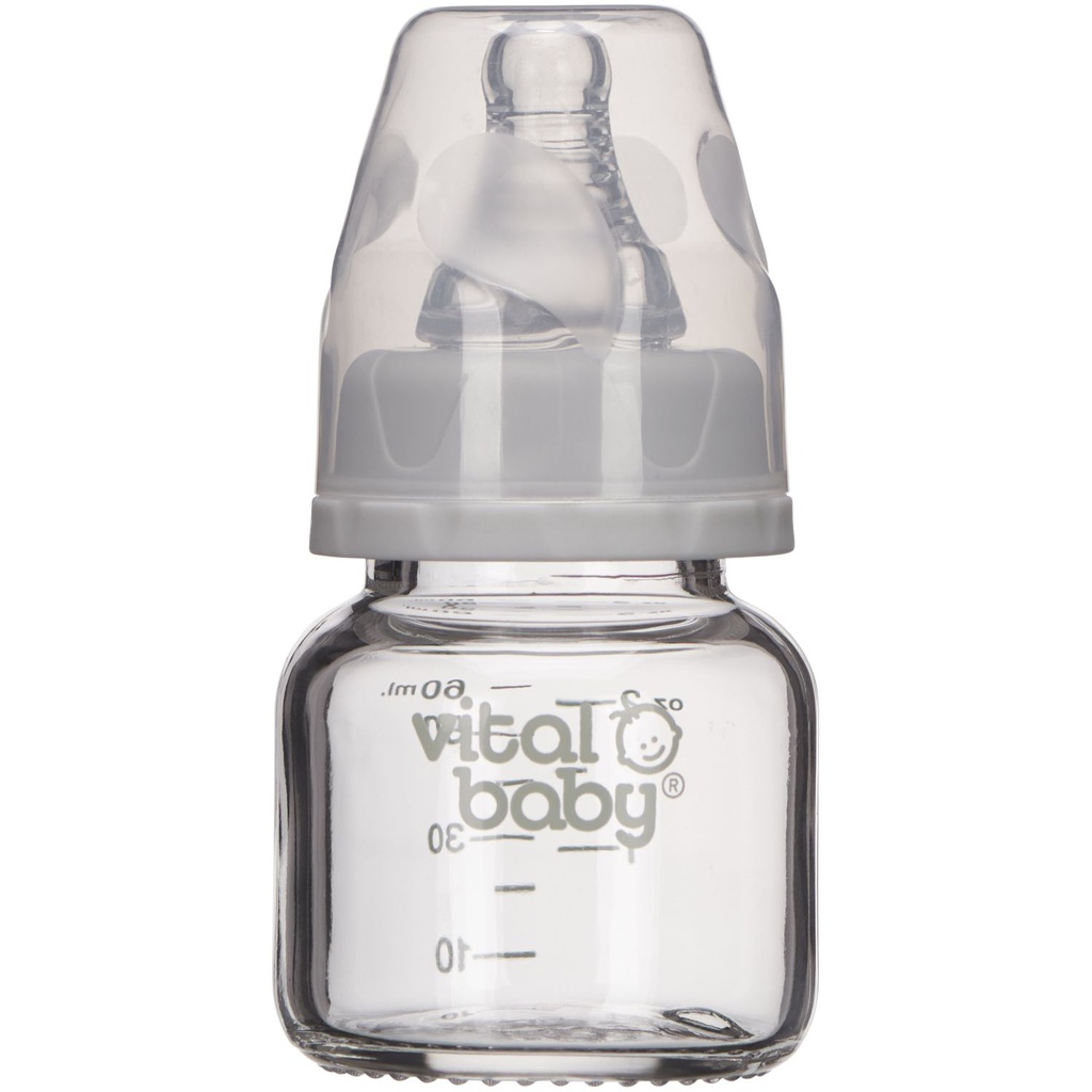 Vital Baby® NURTURE® glass feeding bottle 60ml (1pk)