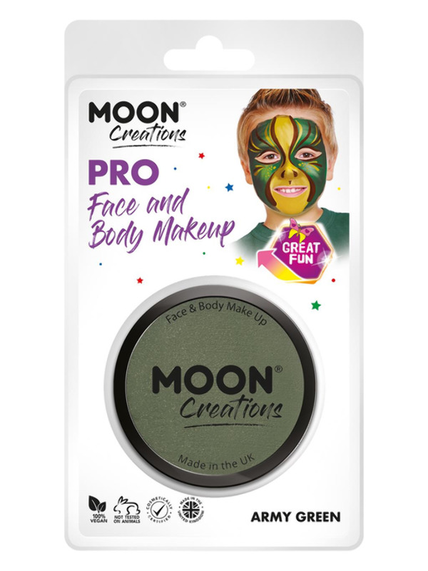 Pro Face Paint Cake Pots -  Army Green( Clamshell) 