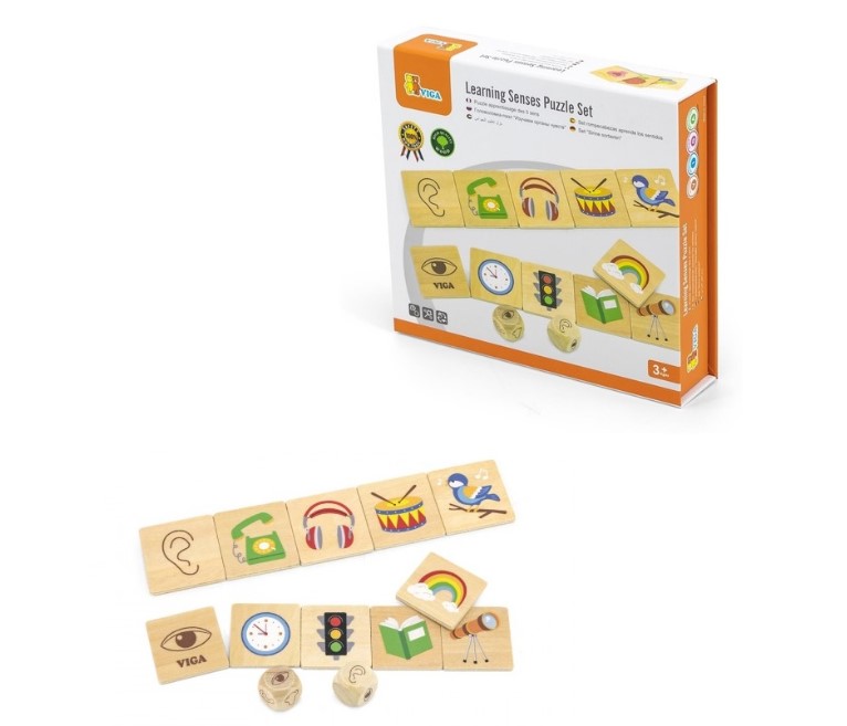 Wooden learning senses puzzle set